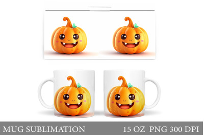 Cute Pumpkin Mug Design. Cute Halloween Pumpkin Mug