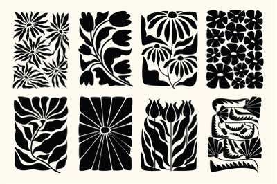 Matisse floral posters. Abstract art print with nature floral elements