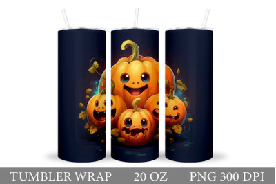 Cute Pumpkin Tumbler Wrap. Halloween Pumpkin Tumbler Design