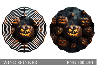 Spooky Pumpkins Wind Spinner. Halloween Wind Spinner Design