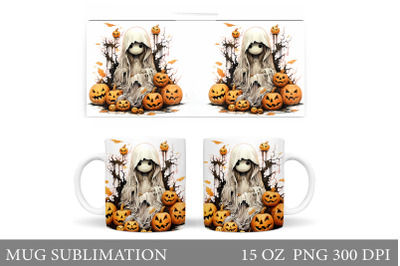 Ghost Mug Sublimation. Halloween Pumpkin Mug Design