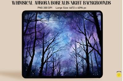 Mysterious Starlit Night Forest