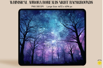 Mysterious Starlit Night Forest