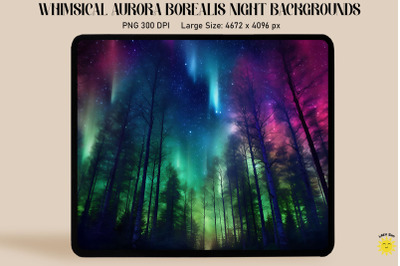 Aurora Borealis Sky With Stars