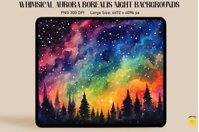 Aurora Borealis Sky With Stars