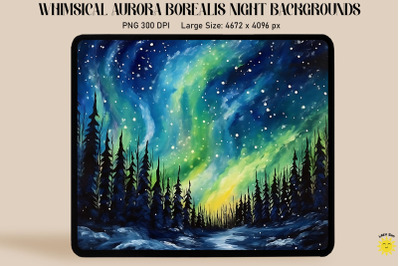 Aurora Borealis Sky With Stars