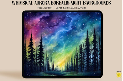 Aurora Borealis Sky With Stars