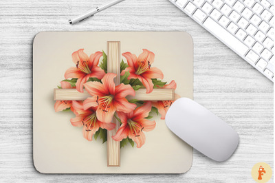 Wooden Cross With Amaryllis Flowers