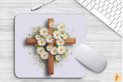 Wooden Cross With Daisy Flowers