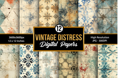 Distress Vintage Pattern Digital Papers