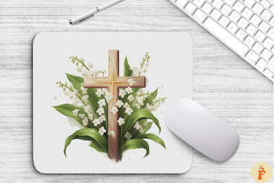 Wooden Cross With Lily Of The Valley