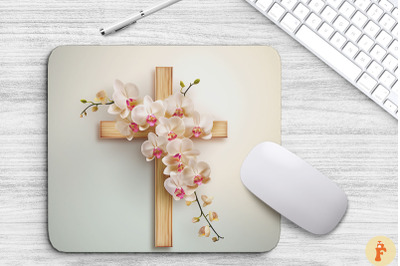 Wooden Cross With Orchid Flowers