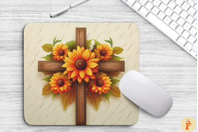 Wooden Cross With Sunflower Flowers