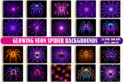 Neon Spider Backgrounds Bundle