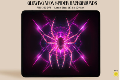 Pink Glowing Magical Geometric Spider