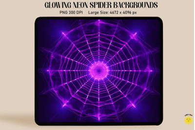 Glowing Purple Neon Spiderweb