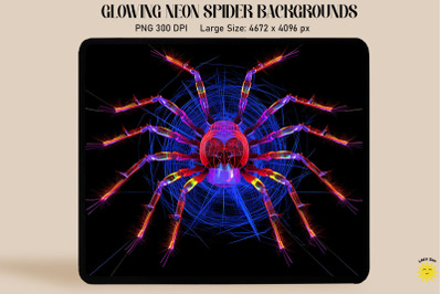 Colorful Neon Spider Wireframe