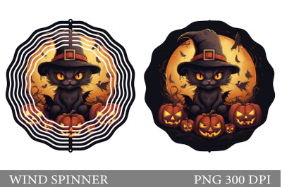 Scary Cat Wind Spinner. Halloween Pumpkin Spinner Design