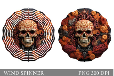 Skull Wind Spinner Design. Halloween Wind Spinner