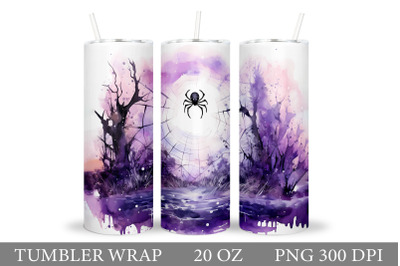 Spider Tumbler Wrap Sublimation. Halloween Tumbler Design