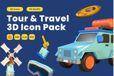 Tour and Travel 3D Icon Pack Vol 4