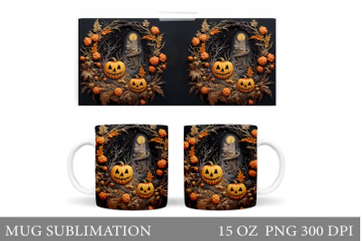 Halloween Pumpkin Mug Design. Halloween Mug Sublimation