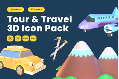 Tour and Travel 3D Icon Pack Vol 5