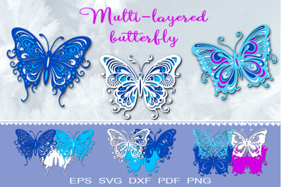 Multilayer Butterflies.Cricut File.Craft.