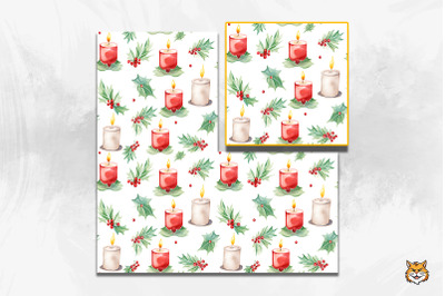 Christmas Candle Seamless Pattern