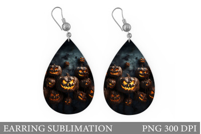 Halloween Pumpkin Earring. Scary Pumpkin Earring Design