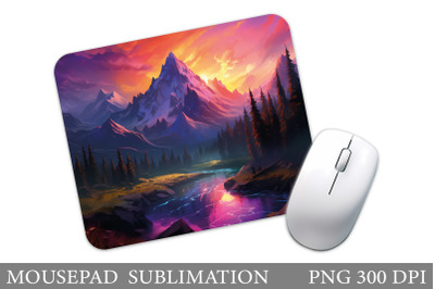 Mountains Mouse Pad Design. Sunset Mouse Pad