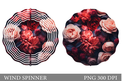 Flowers Wind Spinner Design. Rose Wind Spinner Sublimation