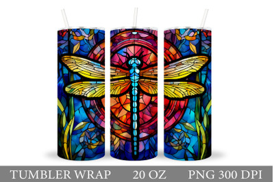 Stained Glass Dragonfly Tumbler. Dragonfly Tumbler Design