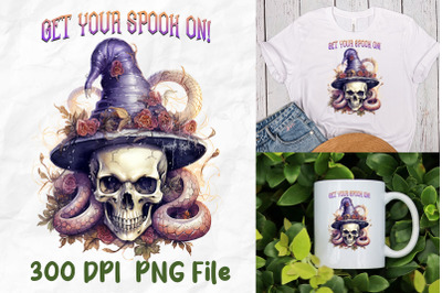 Get Your Spook On Witch Skull Snake