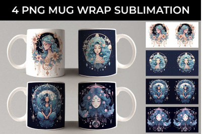 Luna Boho Goddess - Enchanting Mug Wrap Sublimation Pastel