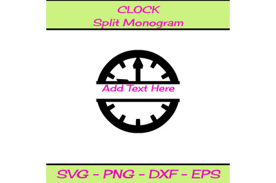 CLOCK SPLIT MONOGRAM SVG