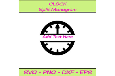 CLOCK SPLIT MONOGRAM SVG