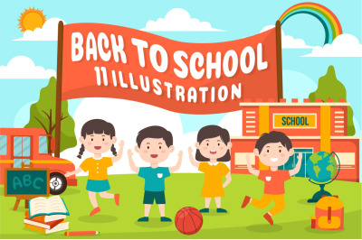 11 Back to School Vector Illustration