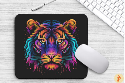 Psychedelic Neon Colorful Tiger