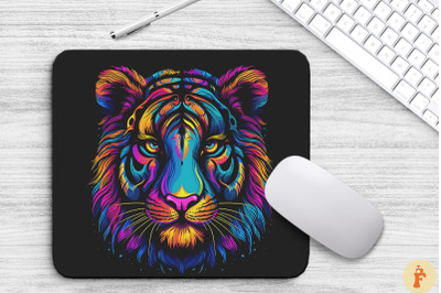 Psychedelic Neon Colorful Tiger