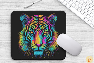 Psychedelic Neon Colorful Tiger