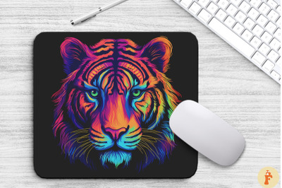 Psychedelic Neon Colorful Tiger