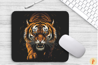 Angry Tiger Walking Stride Mouse Pad