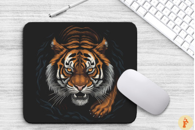 Angry Tiger Walking Stride Mouse Pad