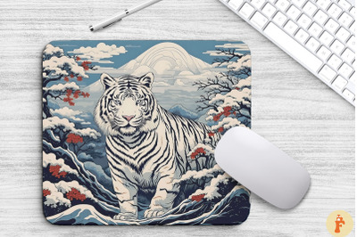 Majestic White Tiger Japanese Style