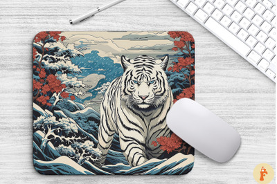 Majestic White Tiger Japanese Style