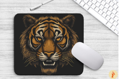 Angry Tiger Face Mouse Pad