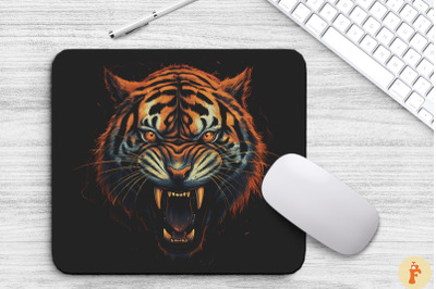 Ferocious Tiger Face Mouse Pad