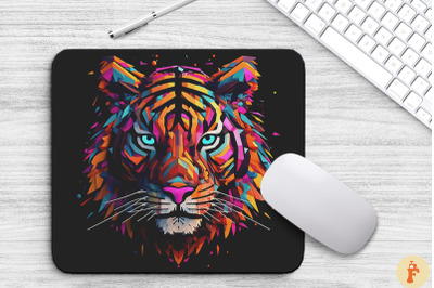 Colorful Tiger Head Trippy Style