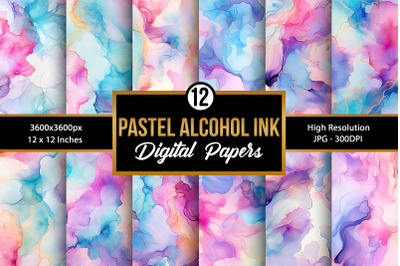 Pastel Alcohol Ink Background Digital Papers